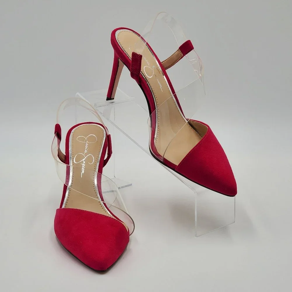 Jessica Simpson Magenta Sling Back Heels - Picture 10 of 17